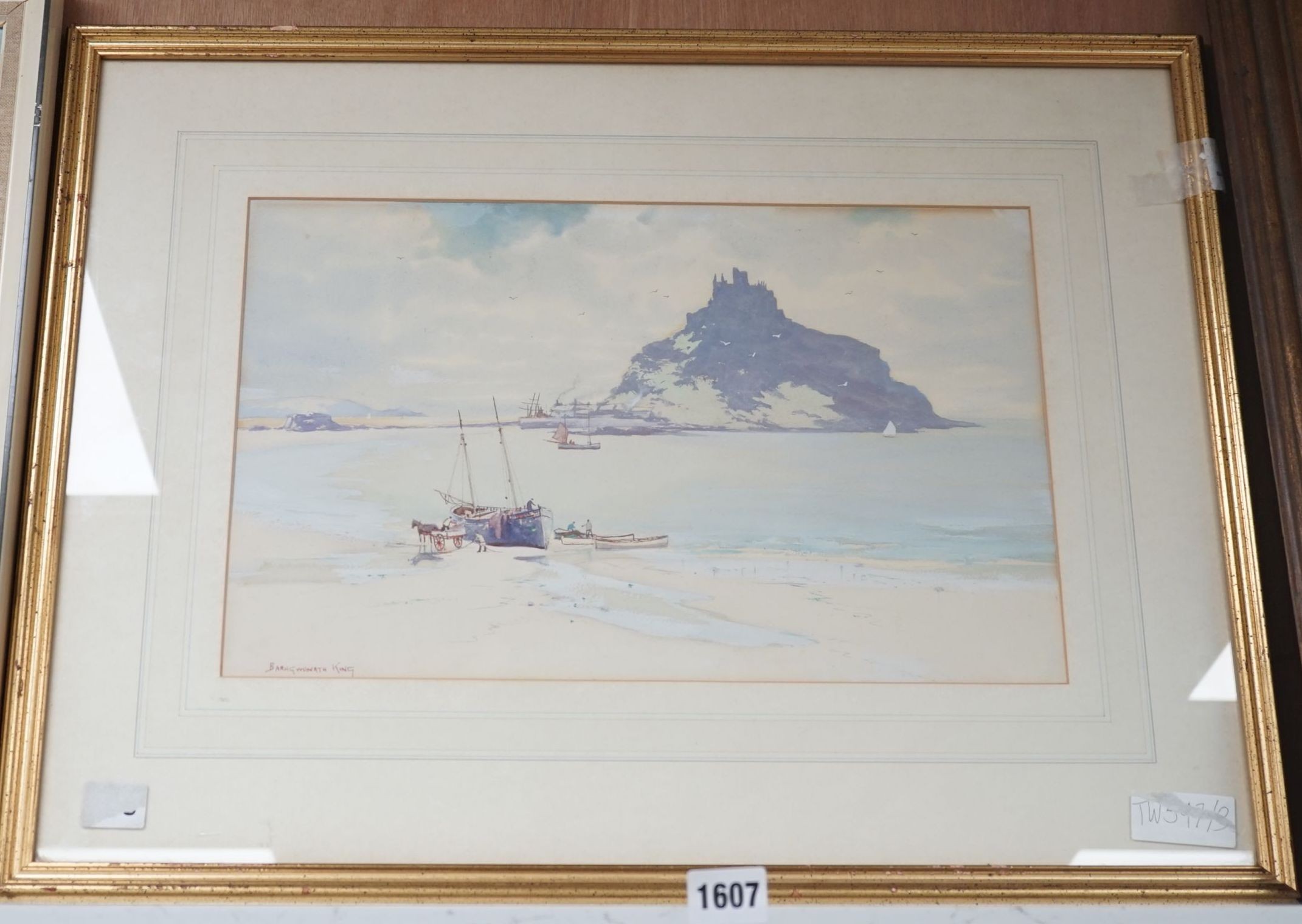 Baragwanath King (1864-1939), watercolour, St Michael's Mount, signed, 26 x 42cm